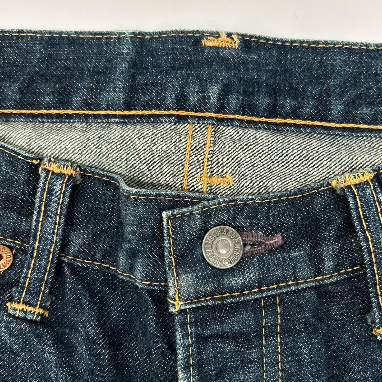 THE REAL MCCOY'S ザリアルマッコイズ 004 インディゴブルー ボタンフライ ストレートデニムパンツ ボトムス