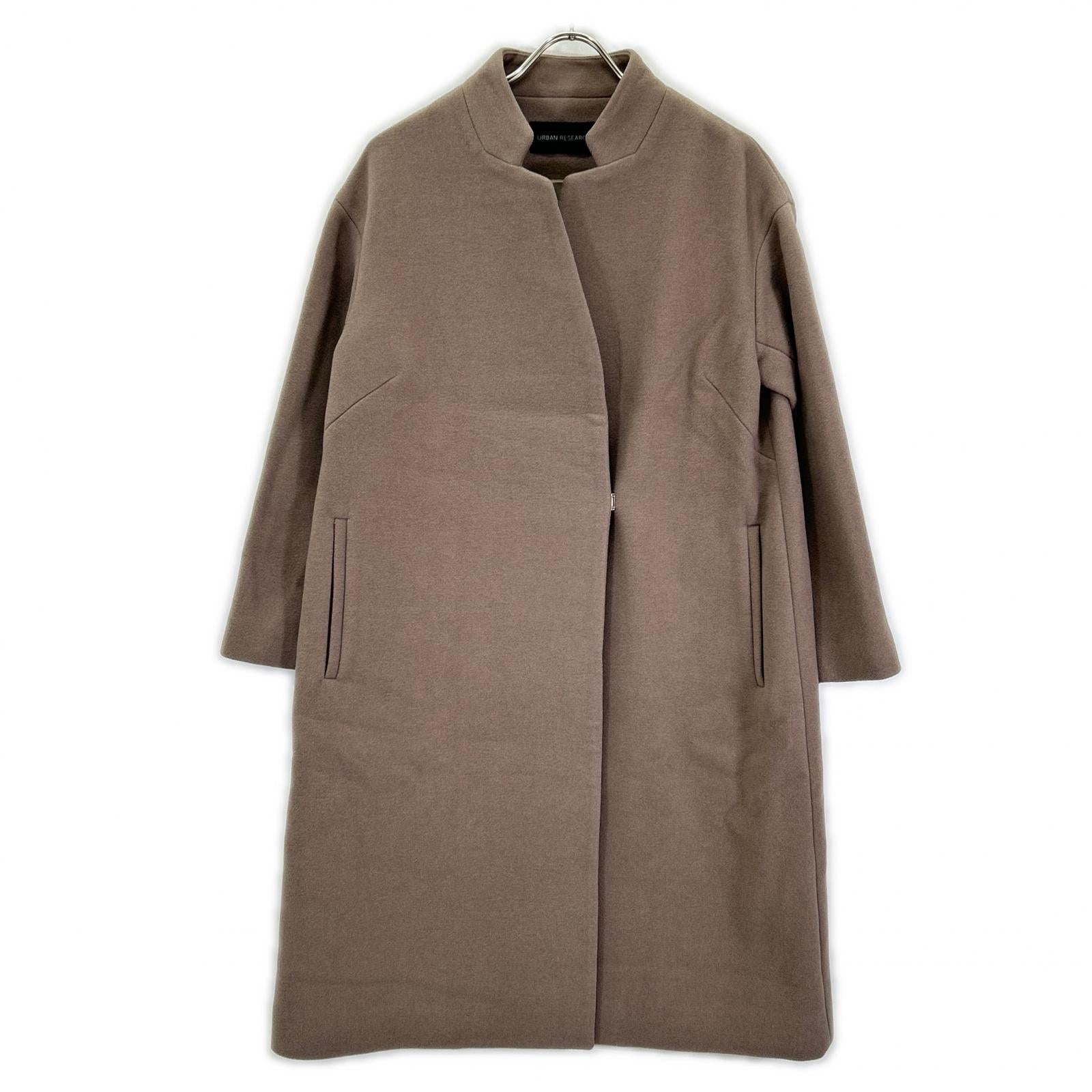 URBAN RESEARCH アーバンリサーチ UR07-27L001 グレージュ ウール混 フックボタン プチスタンドコート コート