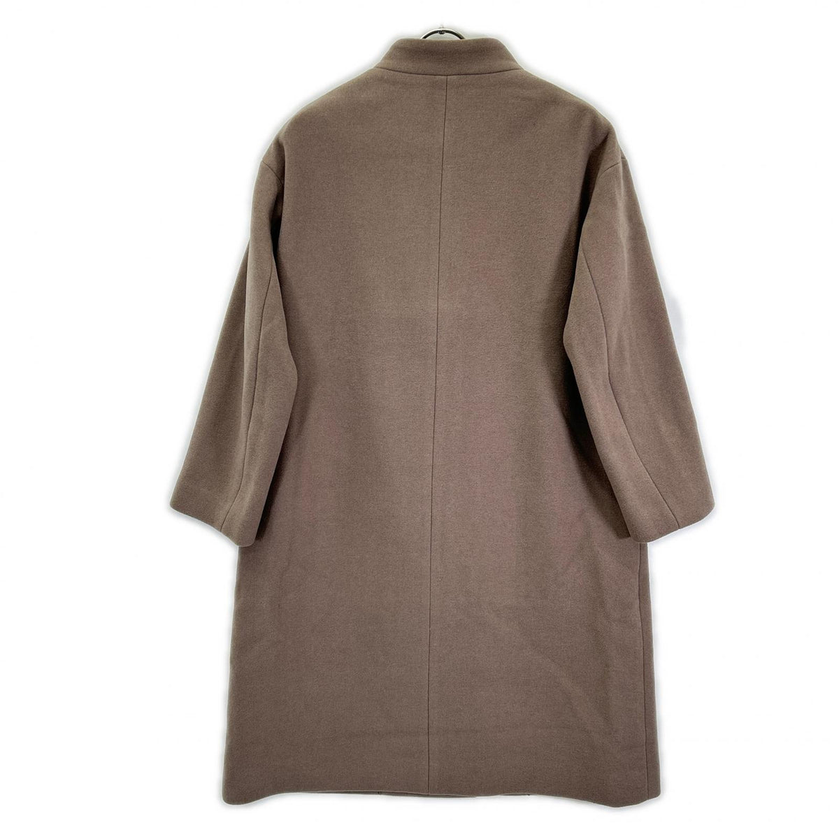 URBAN RESEARCH UR07-27L001 Greige Wool-Blend Hook-Button Petite Stand Collar Coat Coat