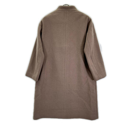 URBAN RESEARCH UR07-27L001 Greige Wool-Blend Hook-Button Petite Stand Collar Coat Coat