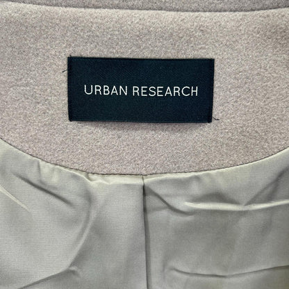 URBAN RESEARCH UR07-27L001 Greige Wool-Blend Hook-Button Petite Stand Collar Coat Coat