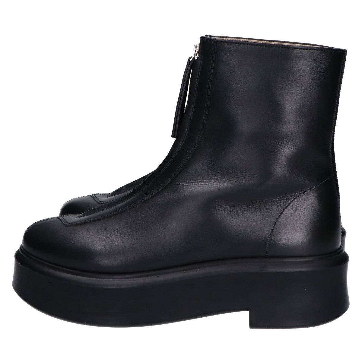 THE ROW ザ ロウ 美品 F1144-L64R カーフスキン ラバークレープソール ZIPPED BOOT I/センタージップブーツ シューズ