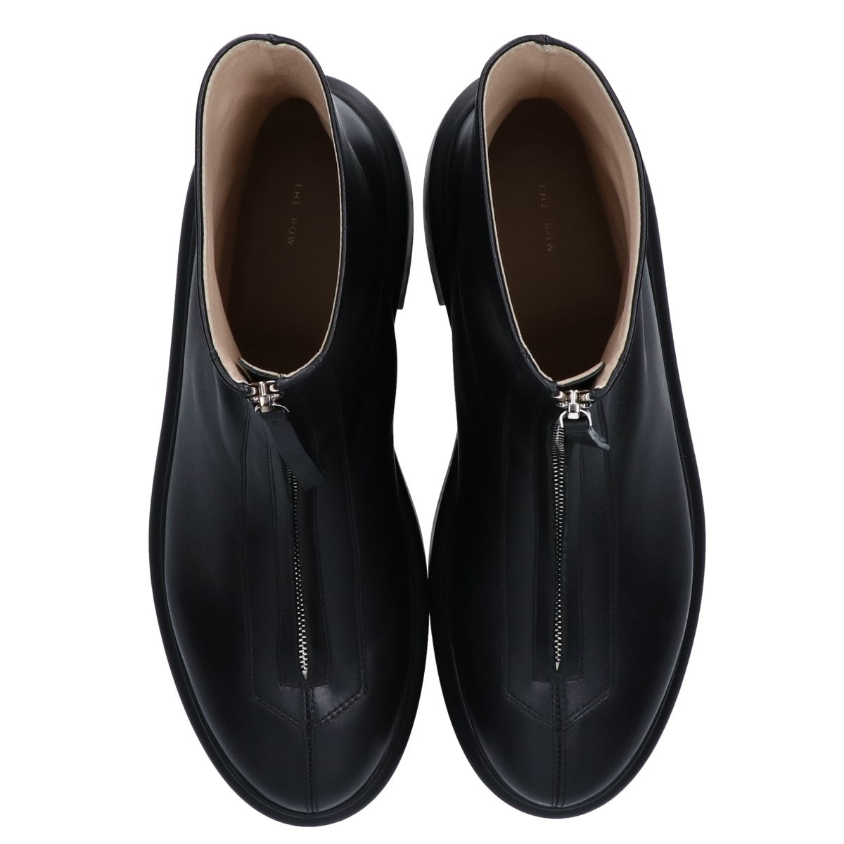 THE ROW ザ ロウ 美品 F1144-L64R カーフスキン ラバークレープソール ZIPPED BOOT I/センタージップブーツ シューズ