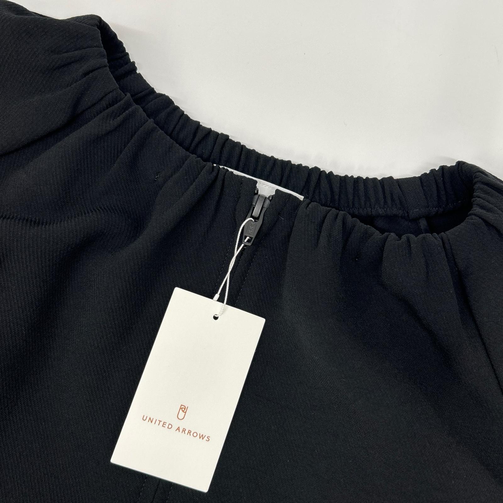 UNITED ARROWS ユナイテッドアローズ 1522-199-5365 ブラック COMFY ギャザー ノーカラー ジップアプブルゾン トップス