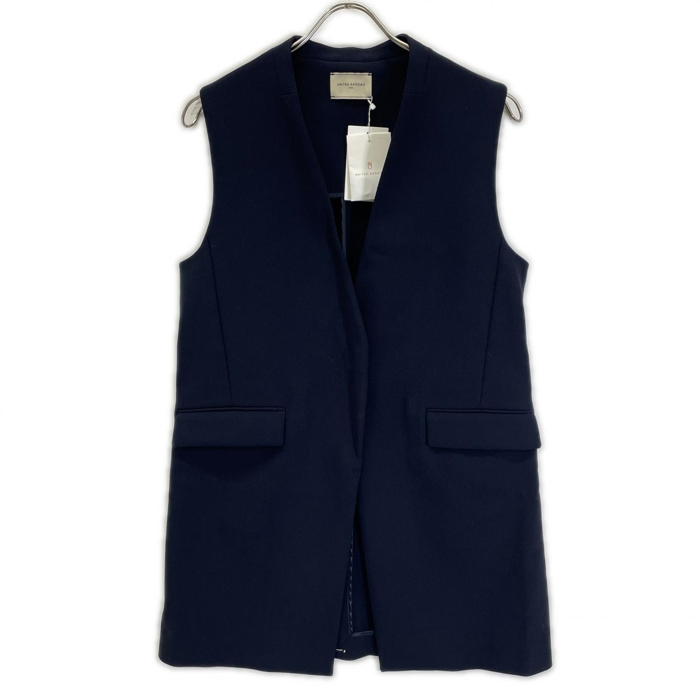 UNITED ARROWS ユナイテッドアローズ 1522-1-443030 ネイビー ウォッシャブル ダブルクロス ジレベスト ベスト