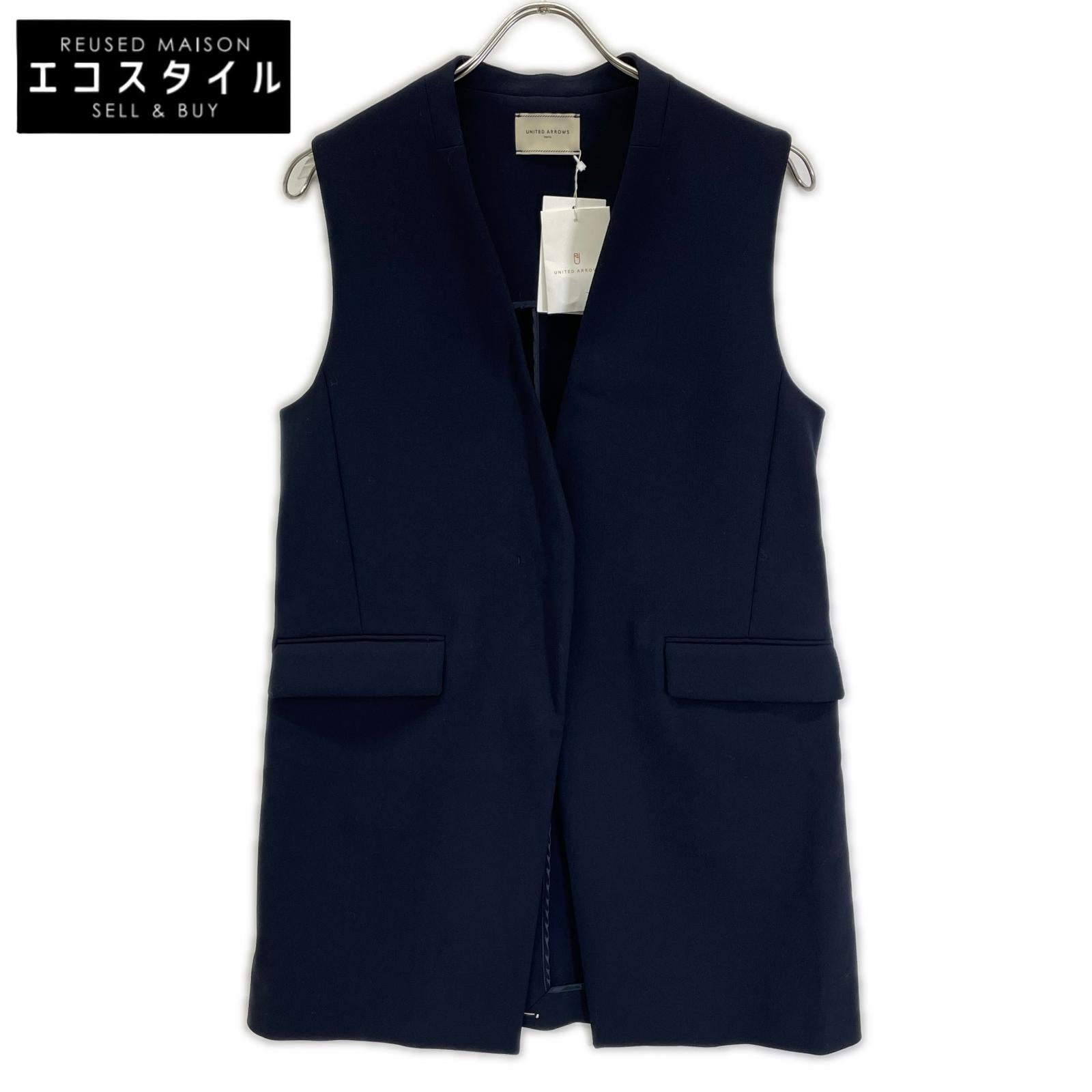UNITED ARROWS ユナイテッドアローズ 1522-1-443030 ネイビー ウォッシャブル ダブルクロス ジレベスト ベスト