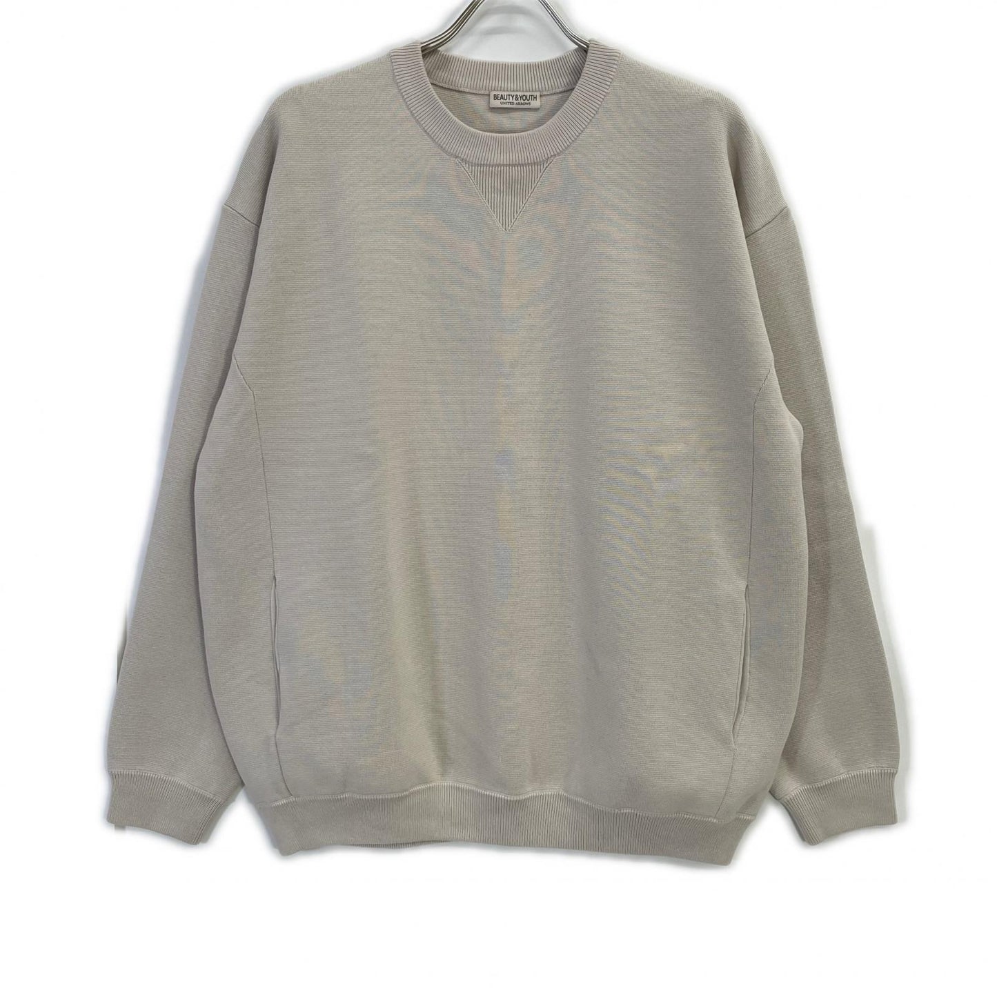 BEAUTY&YOUTH UNITED ARROWS ビューティアンドユース ユナイテッドアローズ 1213-1-000008 ベージュ コットン混 ミラノリブ クルーネック ニットスウェット トップス