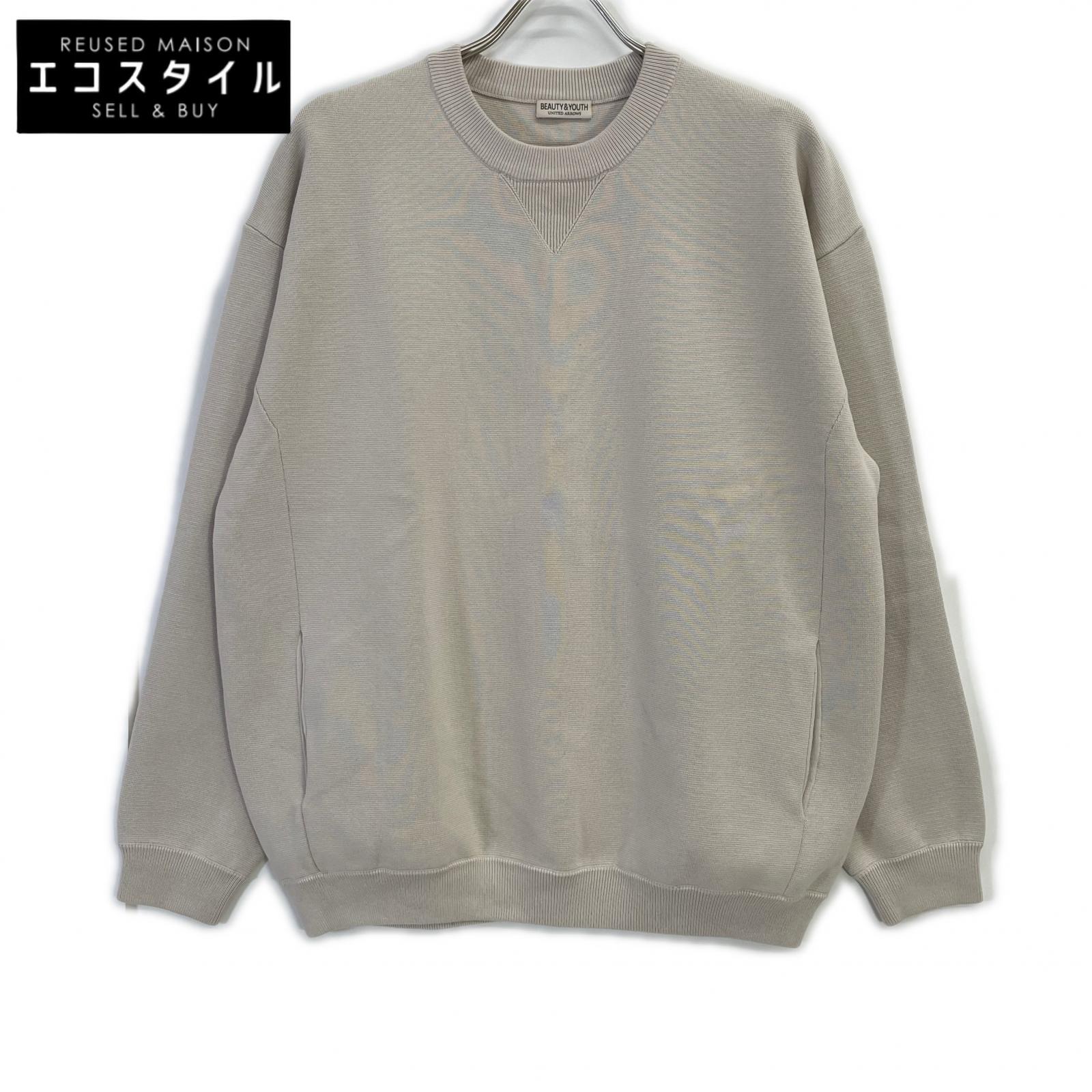 BEAUTY&YOUTH UNITED ARROWS ビューティアンドユース ユナイテッドアローズ 1213-1-000008 ベージュ コットン混 ミラノリブ クルーネック ニットスウェット トップス