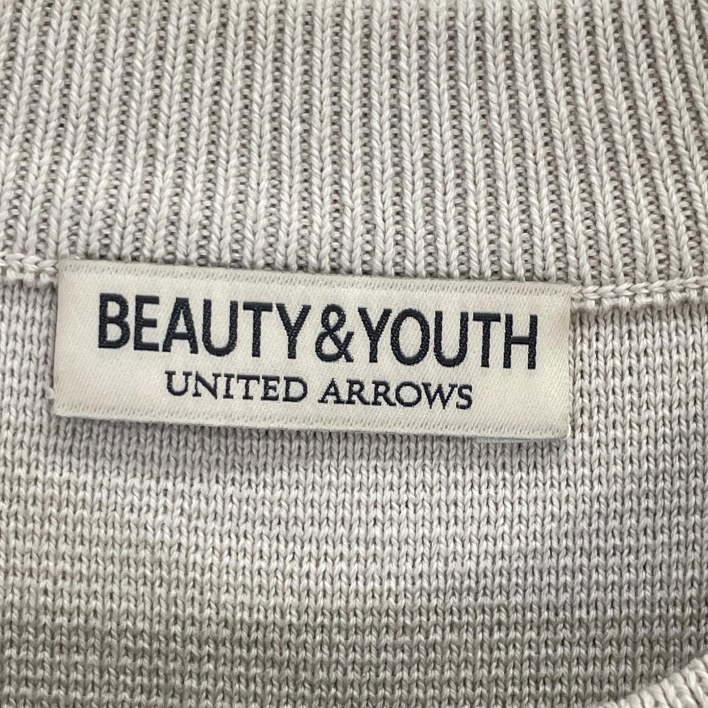 BEAUTY&YOUTH UNITED ARROWS ビューティアンドユース ユナイテッドアローズ 1213-1-000008 ベージュ コットン混 ミラノリブ クルーネック ニットスウェット トップス