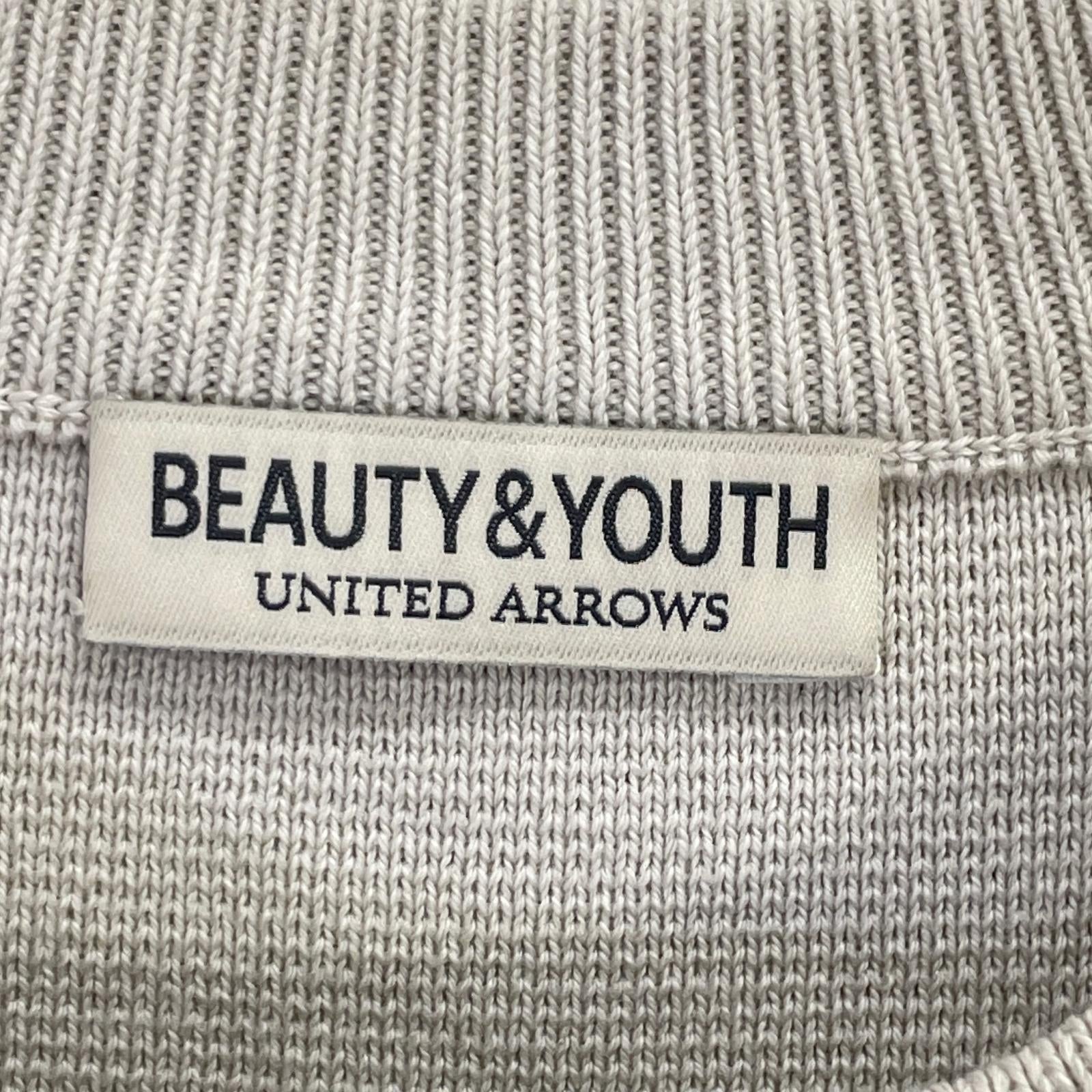 BEAUTY&YOUTH UNITED ARROWS ビューティアンドユース ユナイテッドアローズ 1213-1-000008 ベージュ コットン混 ミラノリブ クルーネック ニットスウェット トップス