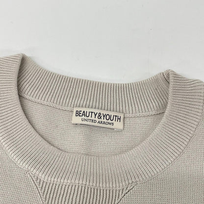 BEAUTY&YOUTH UNITED ARROWS ビューティアンドユース ユナイテッドアローズ 1213-1-000008 ベージュ コットン混 ミラノリブ クルーネック ニットスウェット トップス