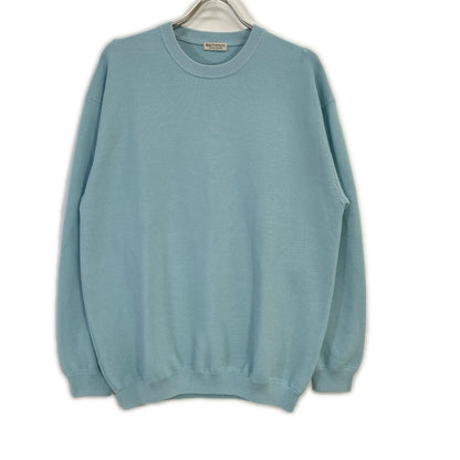 BEAUTY&YOUTH UNITED ARROWS ビューティアンドユース ユナイテッドアローズ 1213-117-4001 ライトブルー コットン混 パール ステッチ フォルム クルーネック ニット トップス