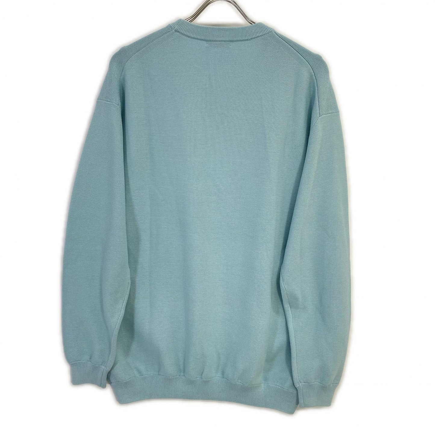 BEAUTY&YOUTH UNITED ARROWS ビューティアンドユース ユナイテッドアローズ 1213-117-4001 ライトブルー コットン混 パール ステッチ フォルム クルーネック ニット トップス