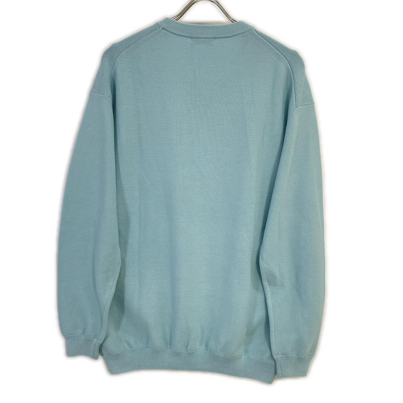 BEAUTY&YOUTH UNITED ARROWS ビューティアンドユース ユナイテッドアローズ 1213-117-4001 ライトブルー コットン混 パール ステッチ フォルム クルーネック ニット トップス
