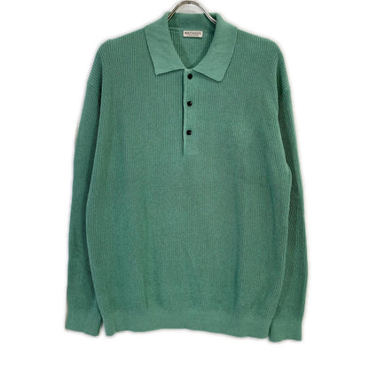 BEAUTY&YOUTH UNITED ARROWS ビューティアンドユース ユナイテッドアローズ 1213-1-000037 グリーン ギマコットン アゼ 3ボタン ポロカラーニット ウォッシャブル トップス