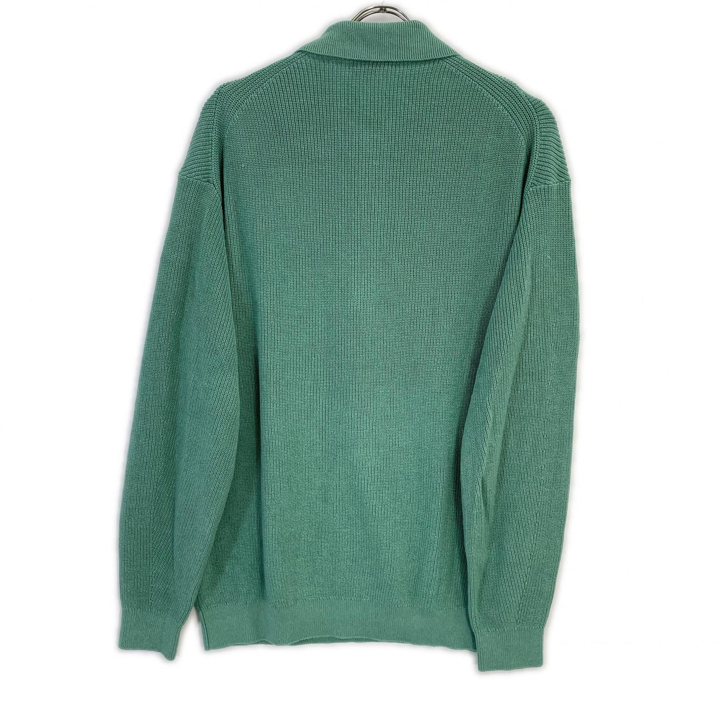 BEAUTY&YOUTH UNITED ARROWS ビューティアンドユース ユナイテッドアローズ 1213-1-000037 グリーン ギマコットン アゼ 3ボタン ポロカラーニット ウォッシャブル トップス