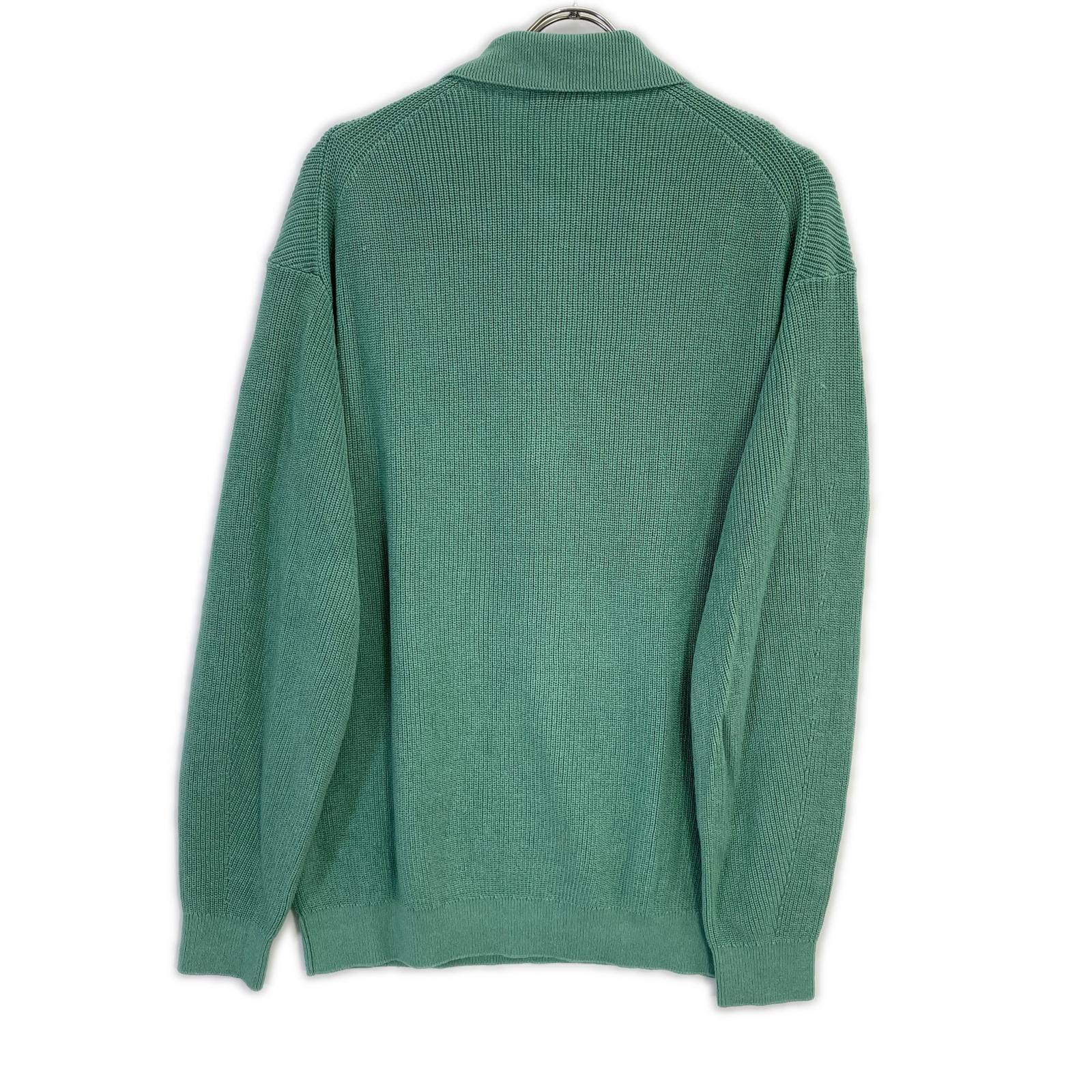 BEAUTY&YOUTH UNITED ARROWS ビューティアンドユース ユナイテッドアローズ 1213-1-000037 グリーン ギマコットン アゼ 3ボタン ポロカラーニット ウォッシャブル トップス