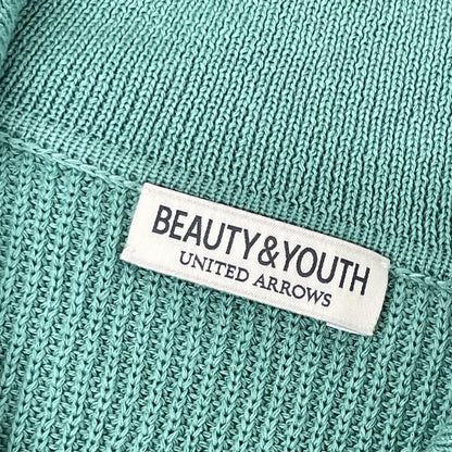 BEAUTY&YOUTH UNITED ARROWS ビューティアンドユース ユナイテッドアローズ 1213-1-000037 グリーン ギマコットン アゼ 3ボタン ポロカラーニット ウォッシャブル トップス