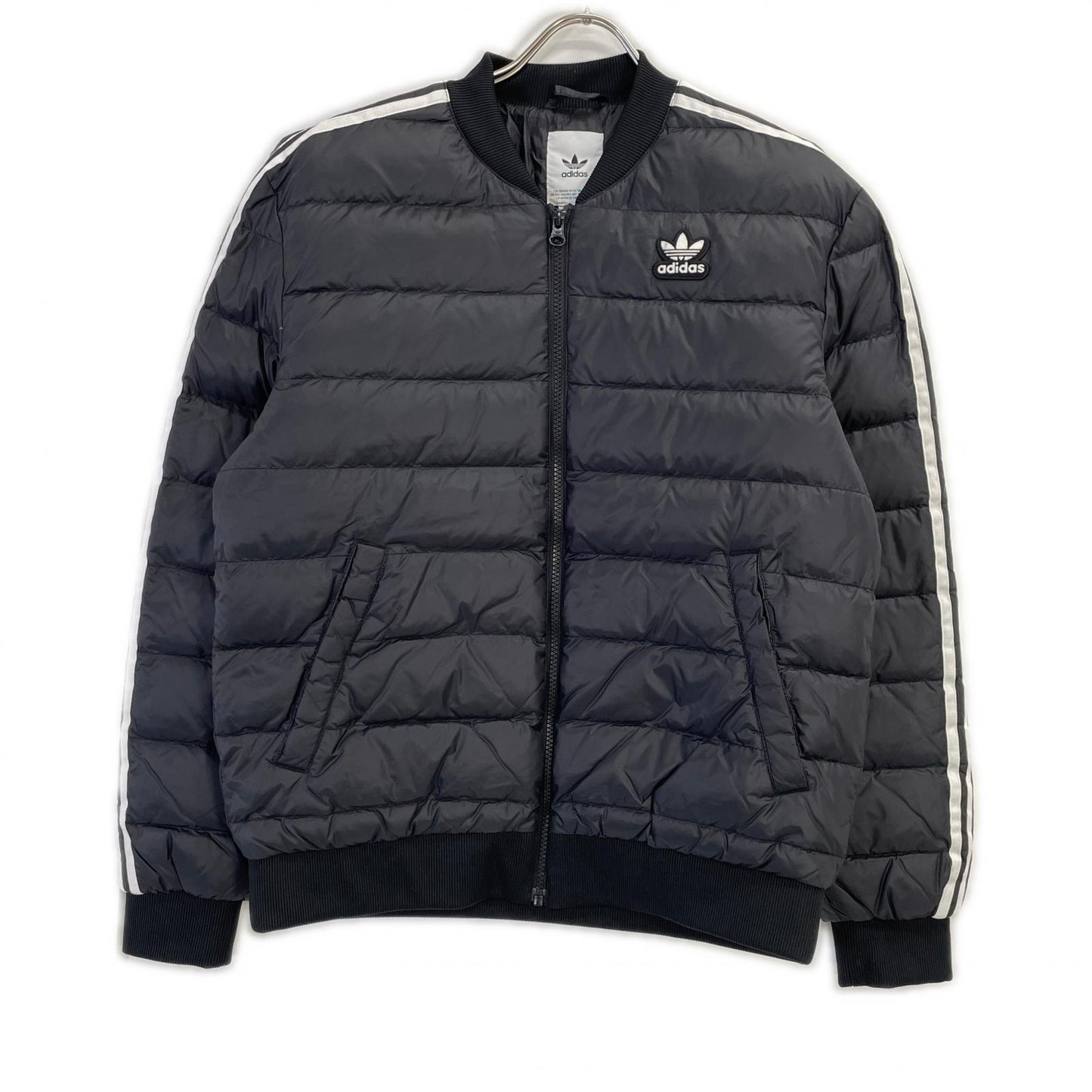adidas アディダス FL0004 ブラック ナイロン ジップアップブルゾン ダウンジャケット ジャケット