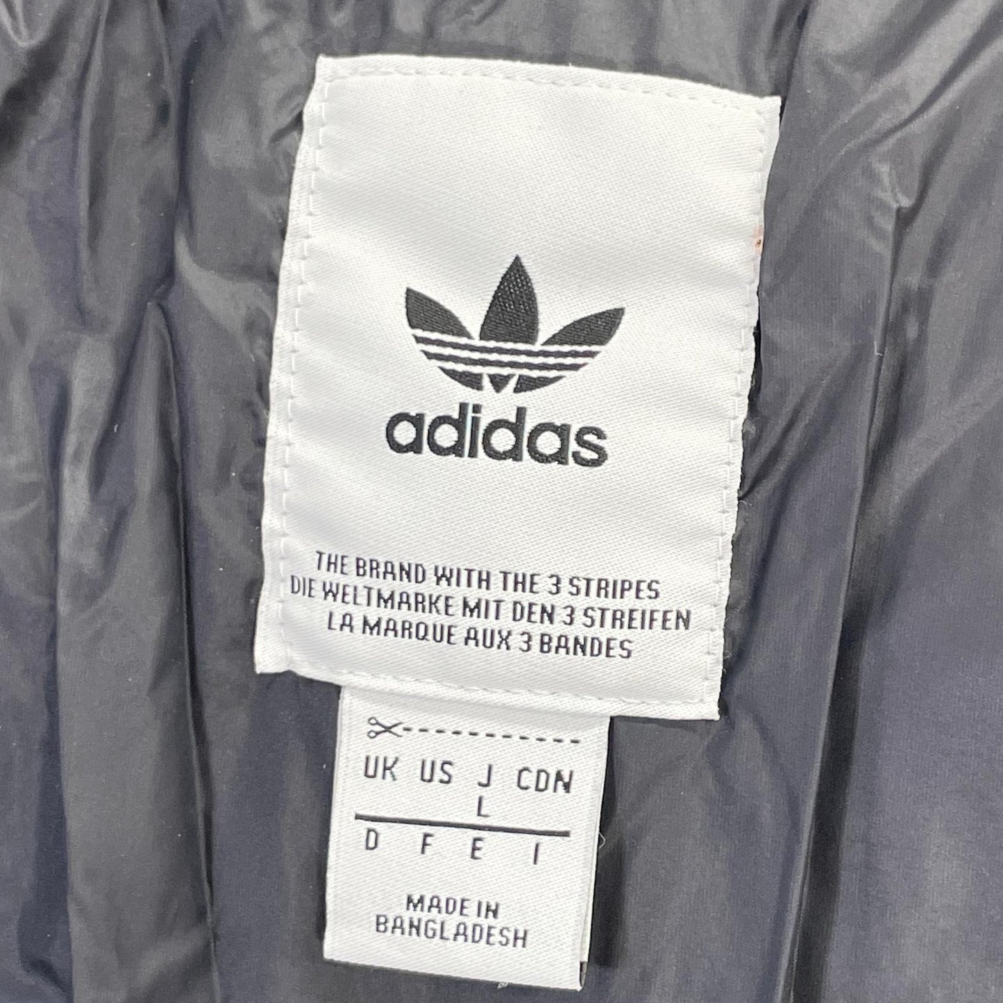 adidas アディダス FL0004 ブラック ナイロン ジップアップブルゾン ダウンジャケット ジャケット