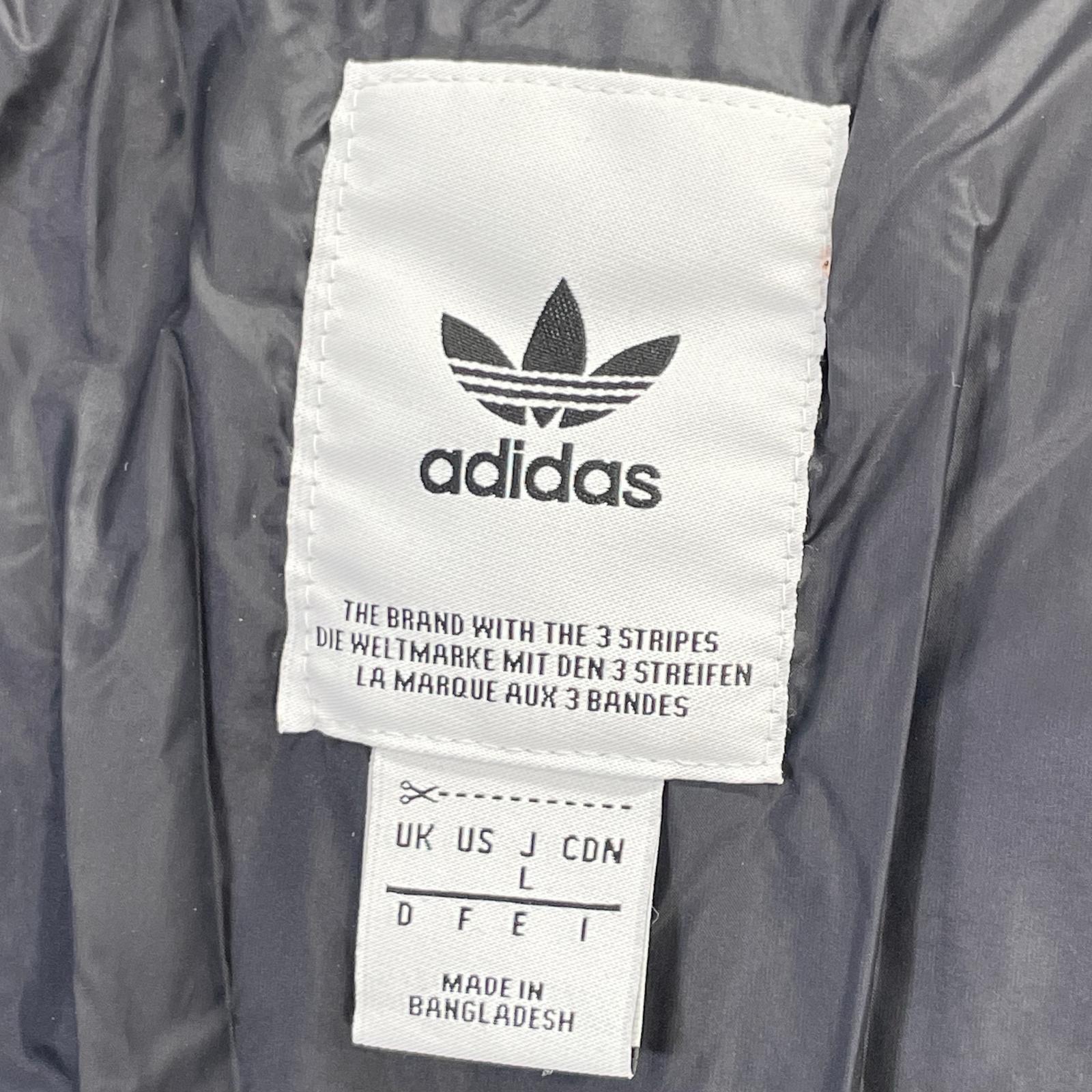 adidas アディダス FL0004 ブラック ナイロン ジップアップブルゾン ダウンジャケット ジャケット