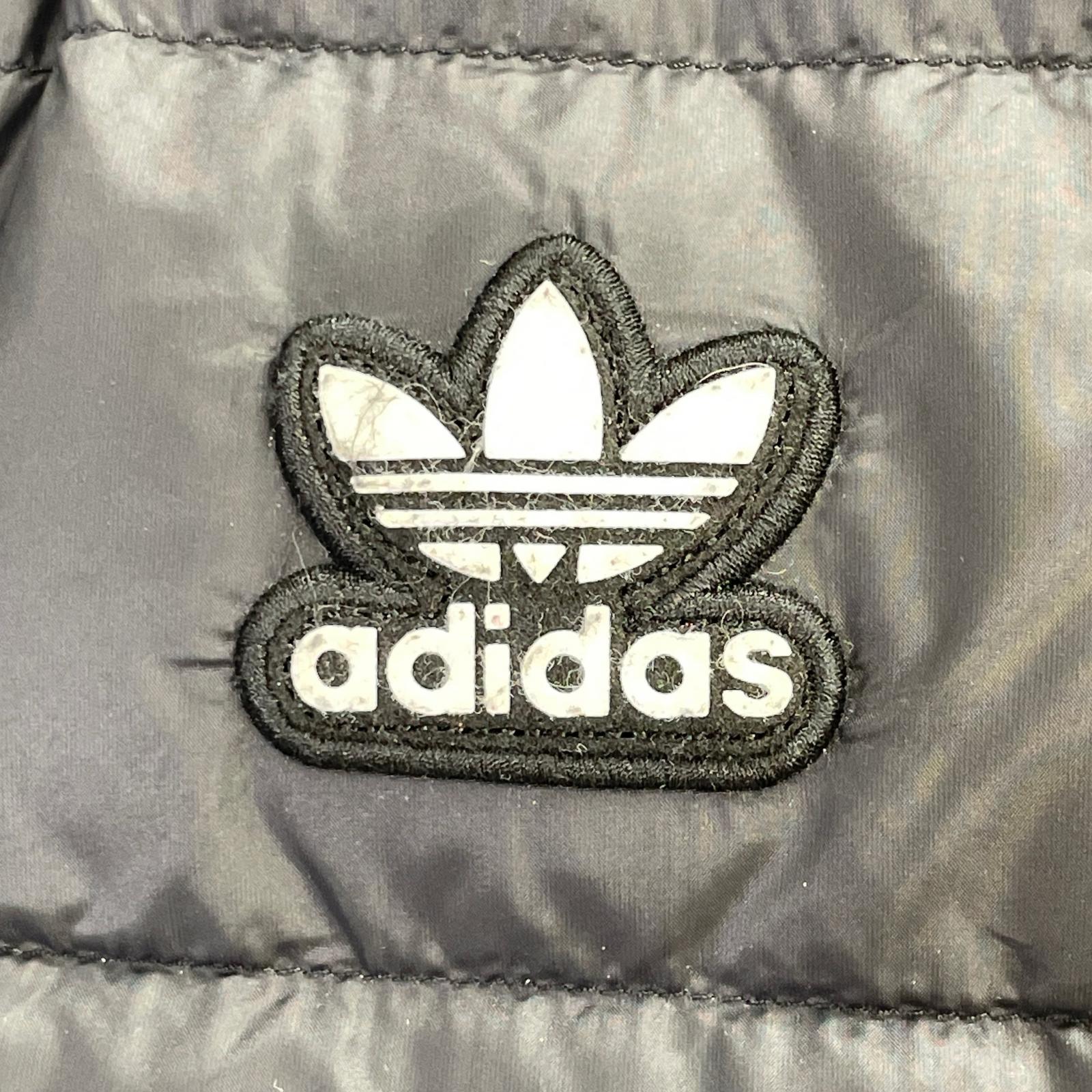 adidas アディダス FL0004 ブラック ナイロン ジップアップブルゾン ダウンジャケット ジャケット
