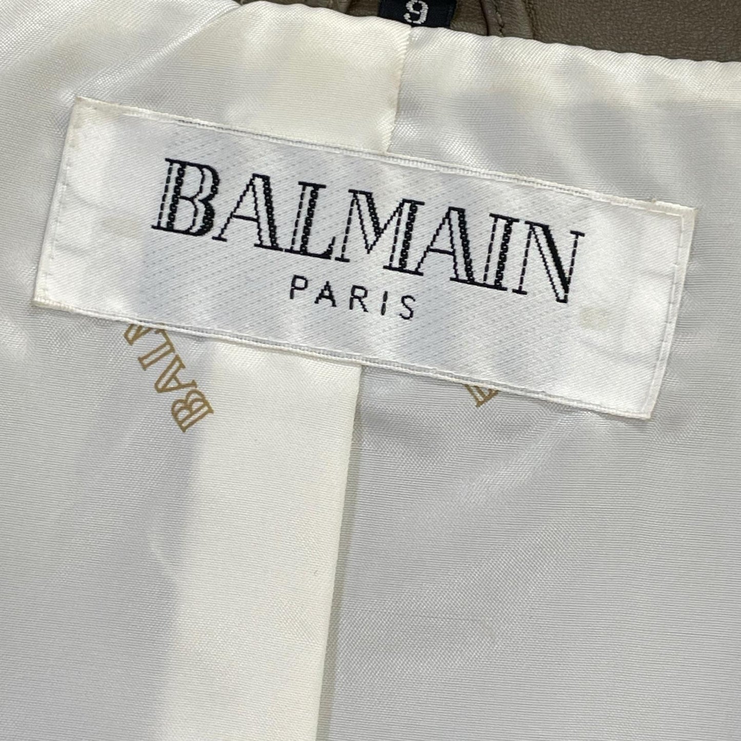 BALMAIN バルマン カーキベージュ シープスキン ダブルブレスト トレンチコート コート