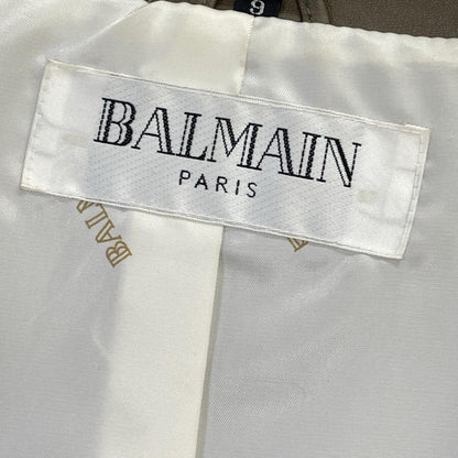 BALMAIN バルマン カーキベージュ シープスキン ダブルブレスト トレンチコート コート