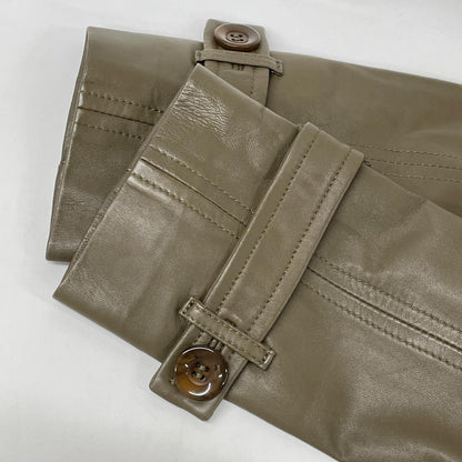 BALMAIN バルマン カーキベージュ シープスキン ダブルブレスト トレンチコート コート