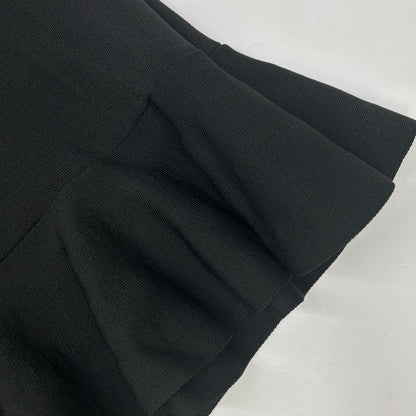 ADORE アドーア ブラック Vネック ドライストレッチ フリルヘム トップス トップス