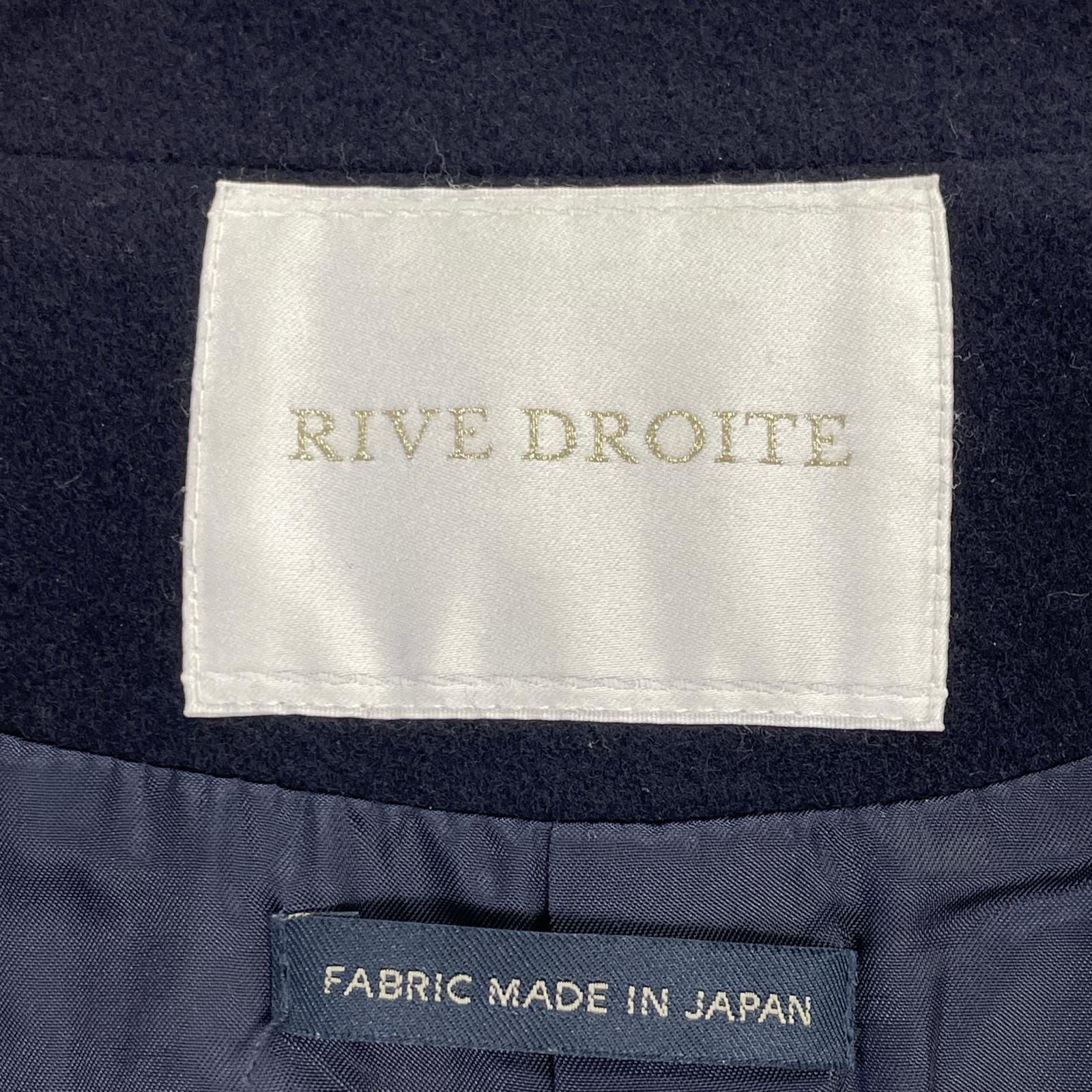 RIVE DROITE リヴドロワ 252-94002 ネイビー ウール100 スナップボタン ダブルブレストベルテッドロングコート コート