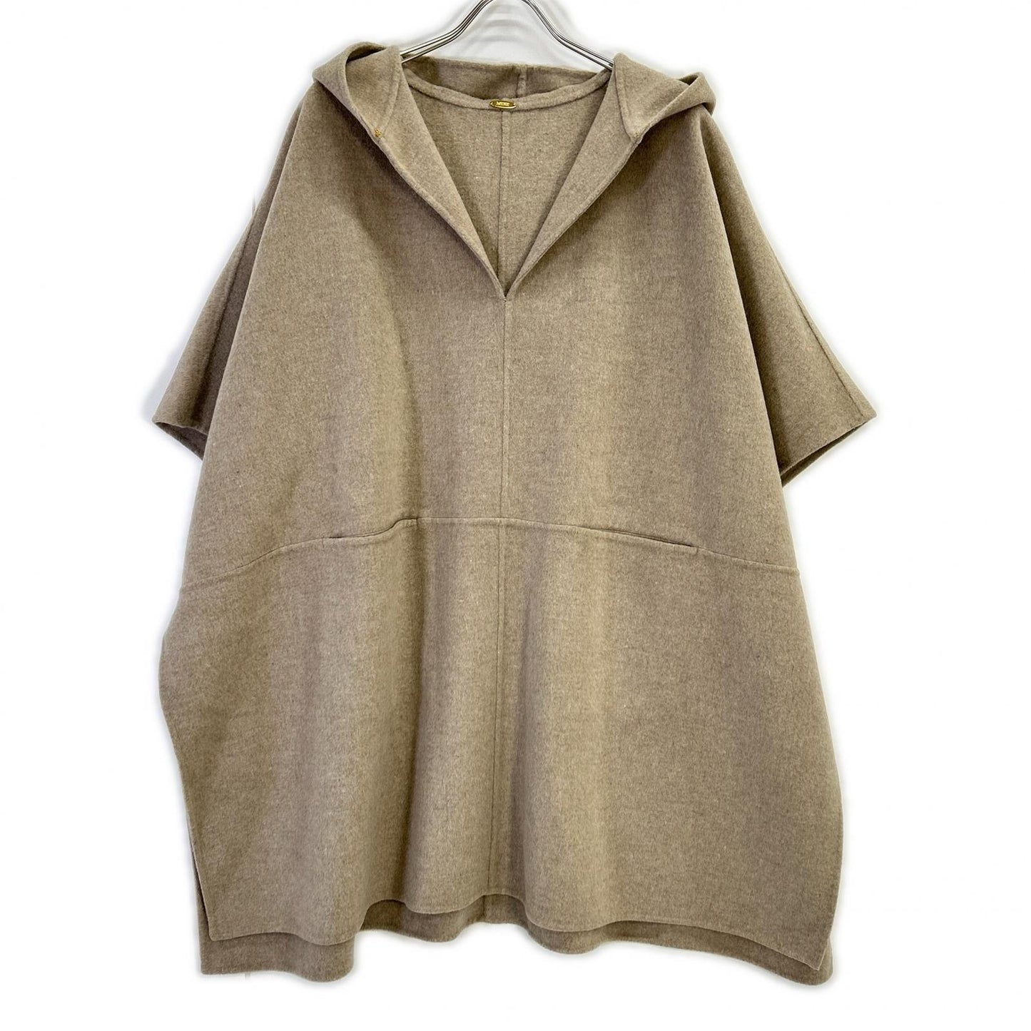 MUSE ミューズ 21-020-500-4030 victorian ベージュ ウール×コットン フーデッドポンチョコート コート