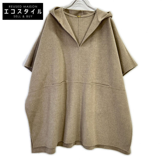 MUSE ミューズ 21-020-500-4030 victorian ベージュ ウール×コットン フーデッドポンチョコート コート