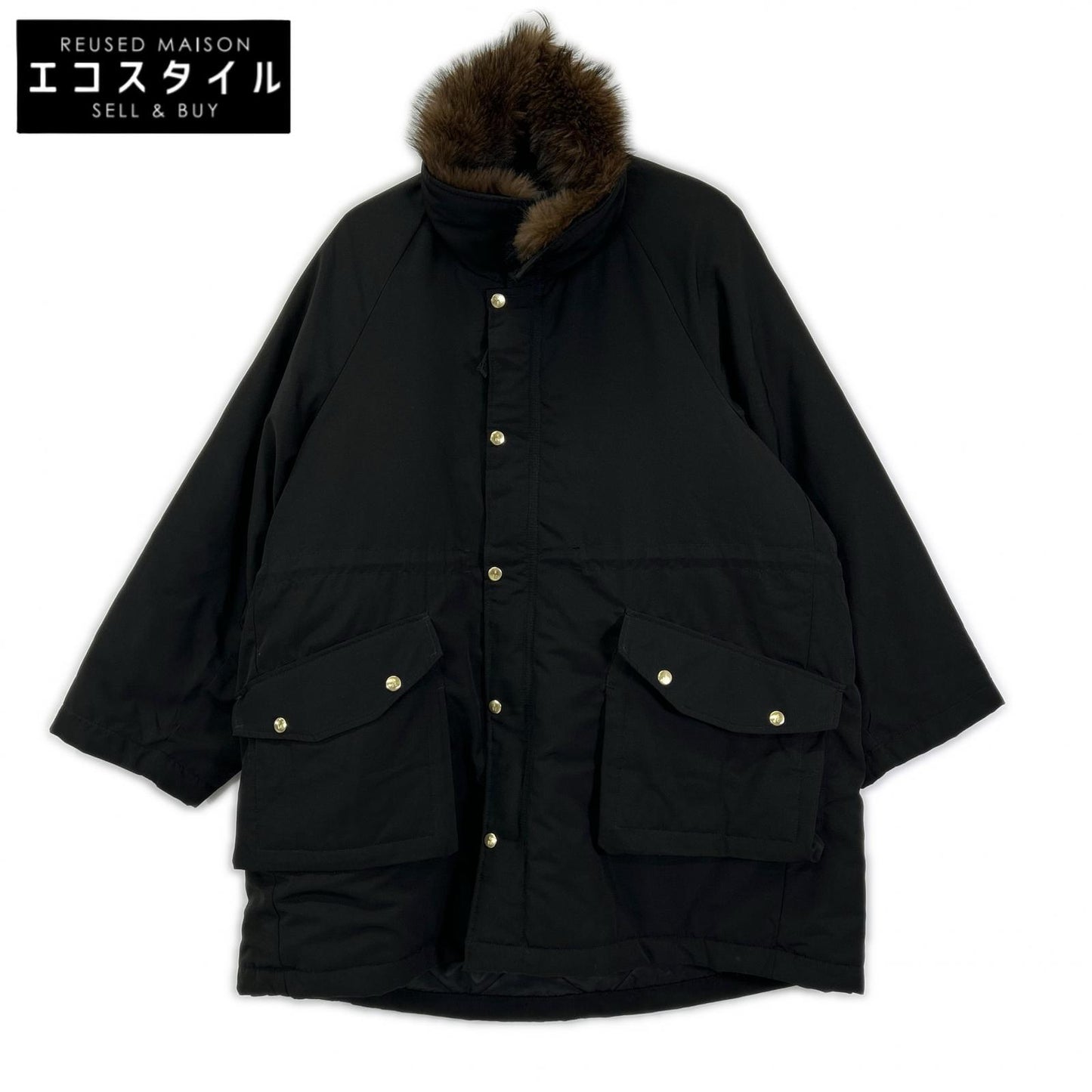 カレンソロジー Curensology 【&RC】25AW CL507133ER-00 ブラック ポリエステル フェイクファーエリツキスウェーディッシュモッズコート ジャケット