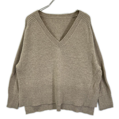 GALLARDAGALANTE ガリャルダガランテ GGZ1052305A0007 Beige Wool-Blend Hoodie Set V-Neck Knit Pullover Top