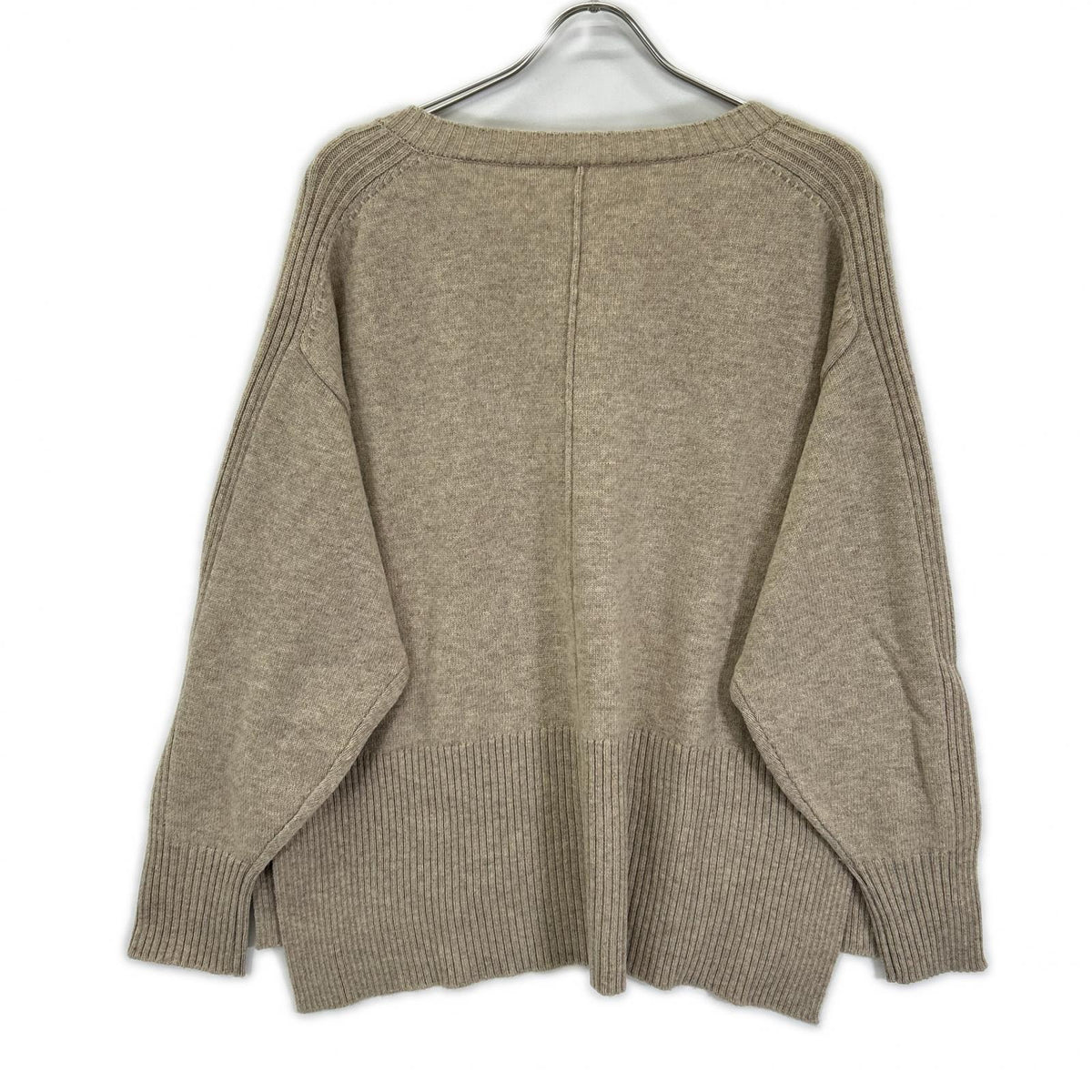 GALLARDAGALANTE ガリャルダガランテ GGZ1052305A0007 Beige Wool-Blend Hoodie Set V-Neck Knit Pullover Top