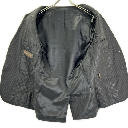 LOUIS VUITTON ルイヴィトン 12AW RM122F H2C9SAW5I ブラック ストライプ ダミエライナー セットアップピンストライプスーツ スーツ セットアップ