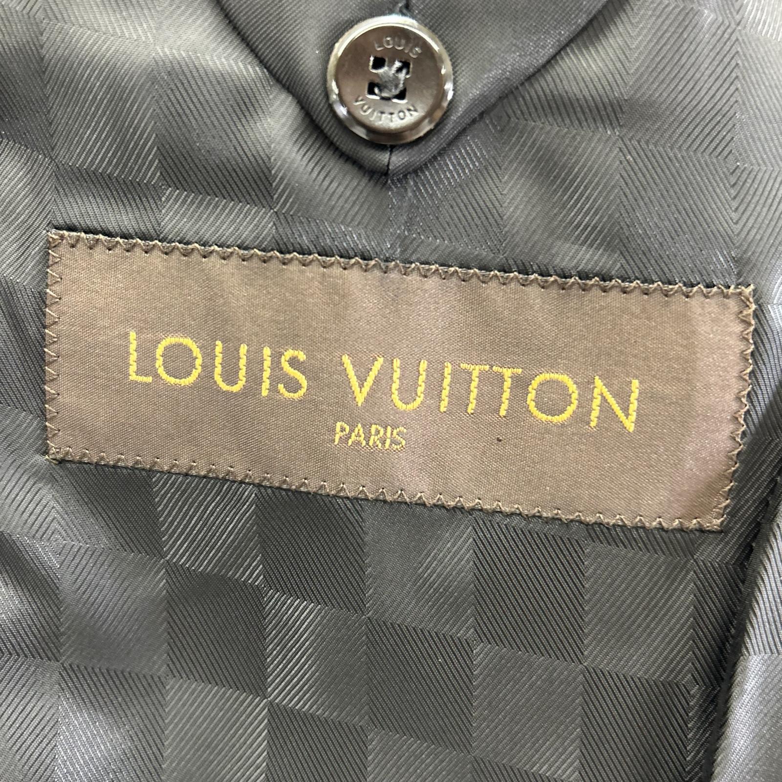 LOUIS VUITTON ルイヴィトン 12AW RM122F H2C9SAW5I ブラック ストライプ ダミエライナー セットアップピンストライプスーツ スーツ セットアップ