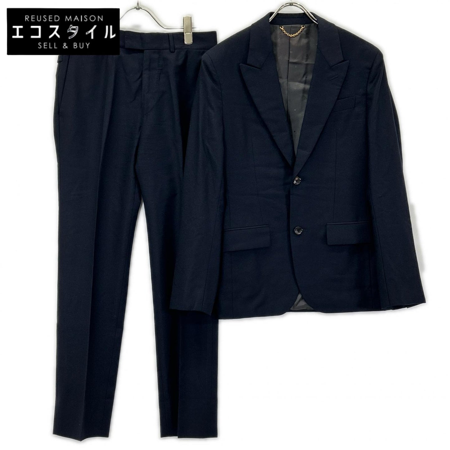LOUIS VUITTON ルイヴィトン 15AW RM152F H8CA1EUWK ブラック ピークドラペル モノグラムライナー スーツセットアップ スーツ セットアップ