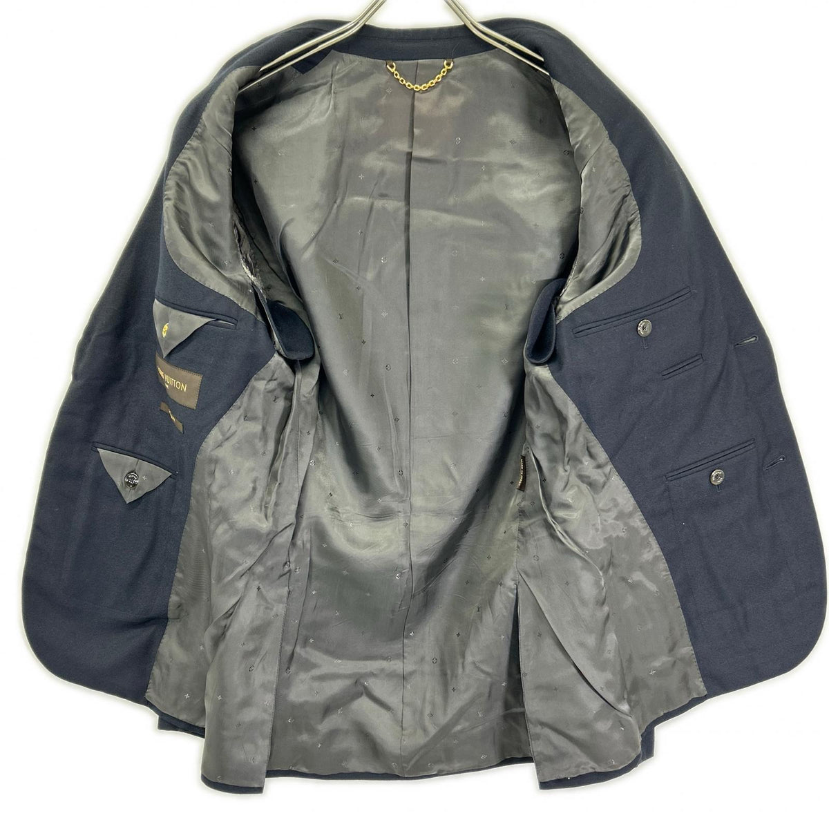 LOUIS VUITTON ルイヴィトン 15AW RM152F H8CA1EUWK ブラック ピークドラペル モノグラムライナー スーツセットアップ スーツ セットアップ