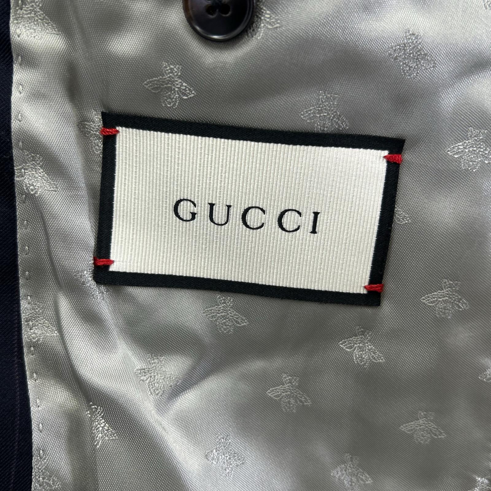 GUCCI グッチ 406130 Z414A ブラック ピンストライプ ビーインナー ダブルポケット スーツセットアップ スーツ セットアップ