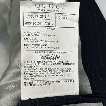 GUCCI グッチ 406130 Z414A ブラック ピンストライプ ビーインナー ダブルポケット スーツセットアップ スーツ セットアップ