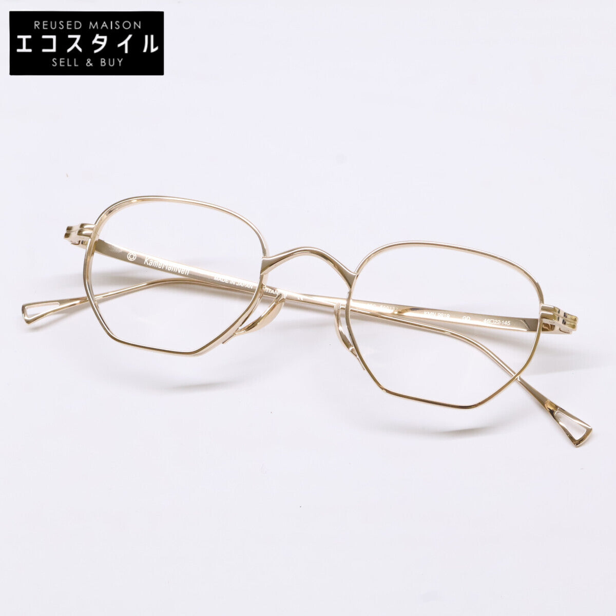KameManNen KameManNen Like-New KMN9919 GD Lensless Strawberry-Shape Eyewear Glasses