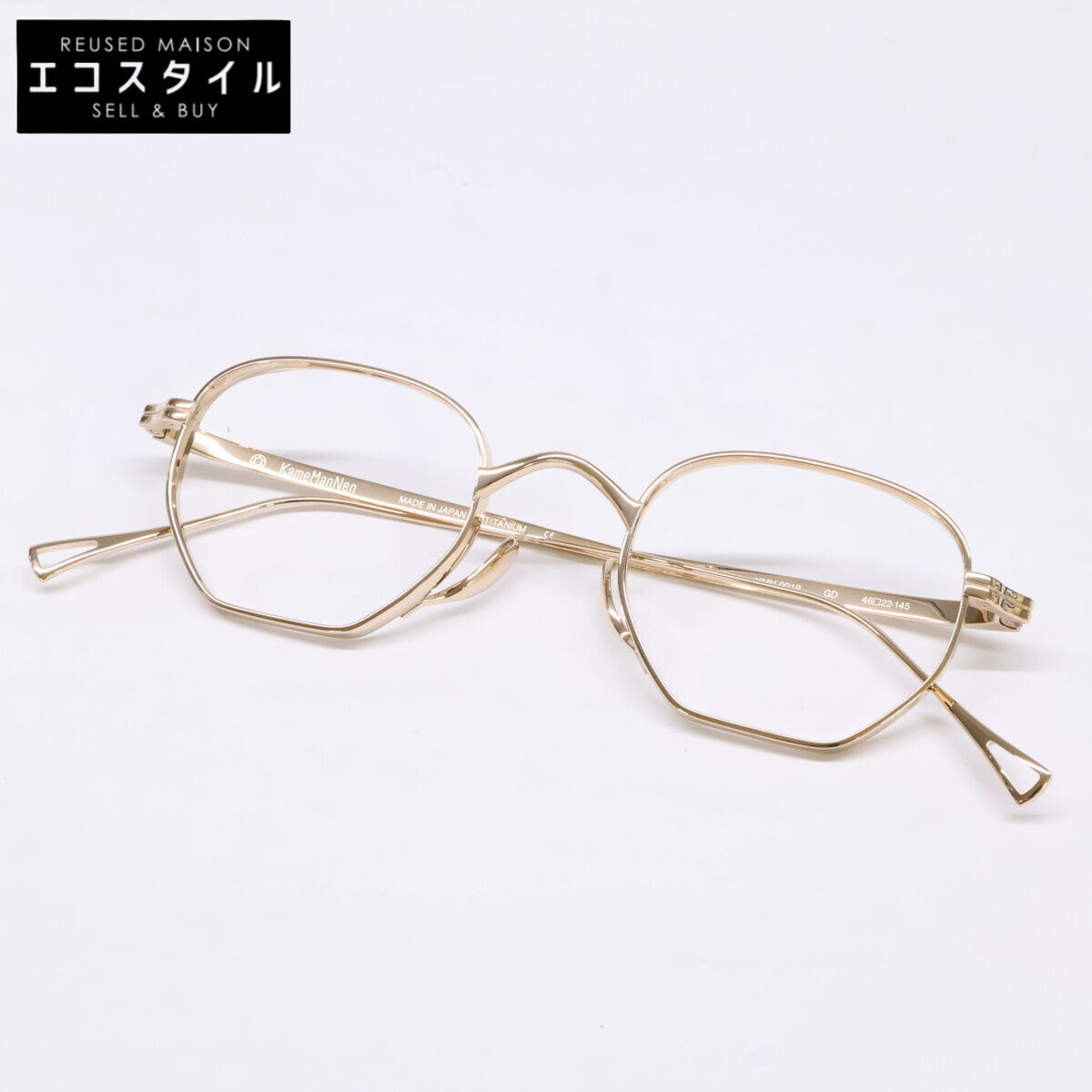 KameManNen KameManNen Like-New KMN9919 GD Lensless Strawberry-Shape Eyewear Glasses