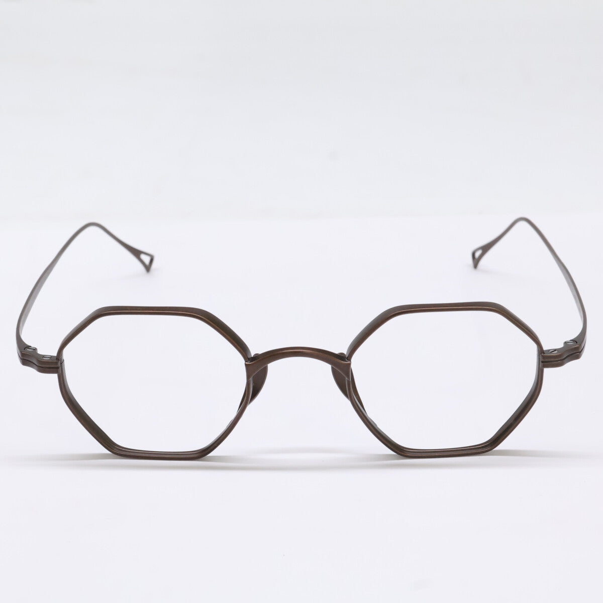KameManNen KameManNen Like-New KMN152 DBR Lensless Octagon-Shape Eyewear Glasses