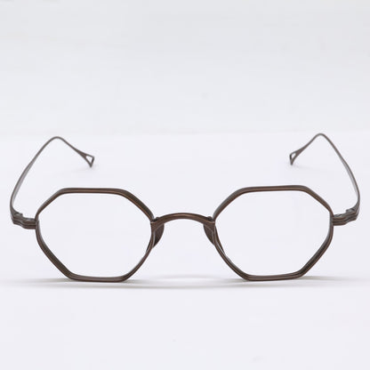 KameManNen KameManNen Like-New KMN152 DBR Lensless Octagon-Shape Eyewear Glasses