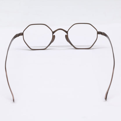 KameManNen KameManNen Like-New KMN152 DBR Lensless Octagon-Shape Eyewear Glasses