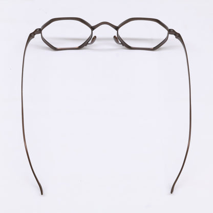 KameManNen KameManNen Like-New KMN152 DBR Lensless Octagon-Shape Eyewear Glasses