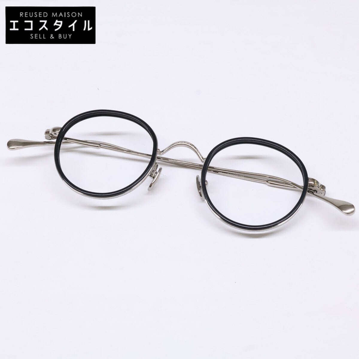 KameManNen カメマンネン 【新品同様】KMN139 BK/TS レンズなし コンビ ボストンシェイプ アイウェア 眼鏡