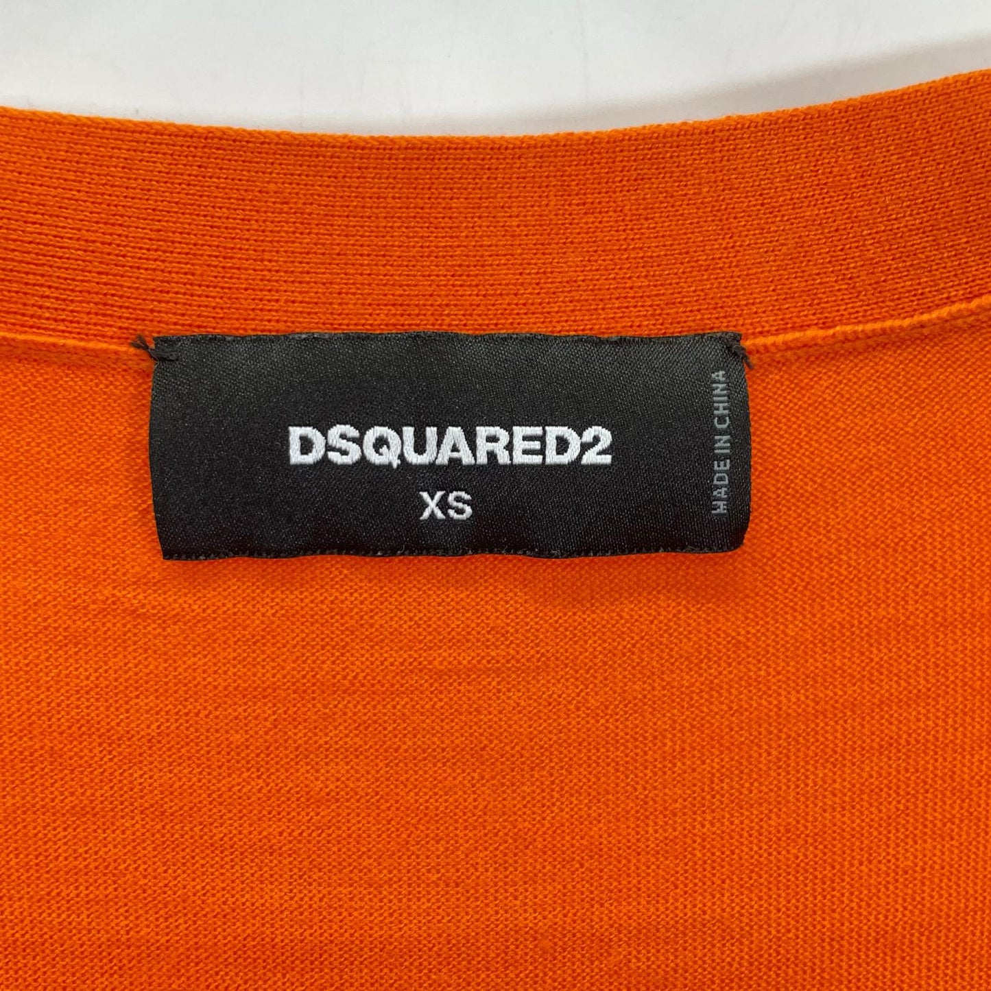 DSQUARED2 ディースクエアード S75HA1148 オレンジ ワッペン オーバーサイズ ロングスリーブ カーディガン トップス